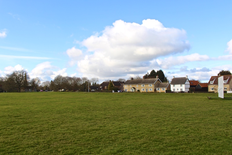 Cricket square in centre of the village