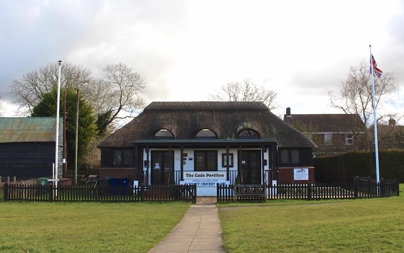 Thatched pavilion on recreation grounds