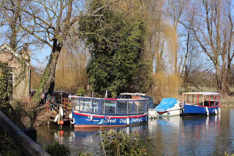 The Great River Ouse ferry running between Godmanchester and Brampton Mill