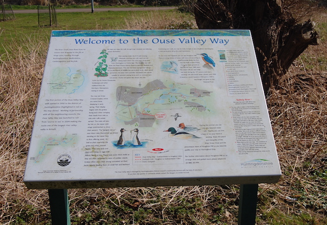 Welcome to the Ouse Valley way sign