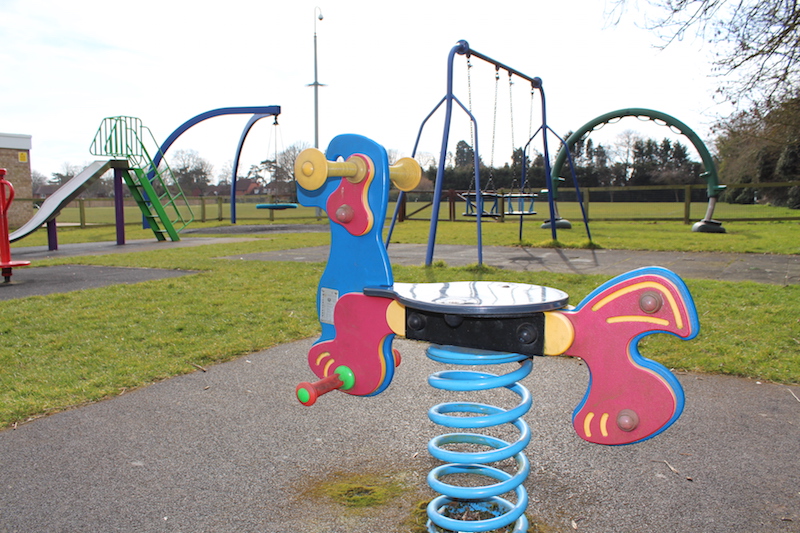 Rocker at children's play area at Memorial Plating Fields