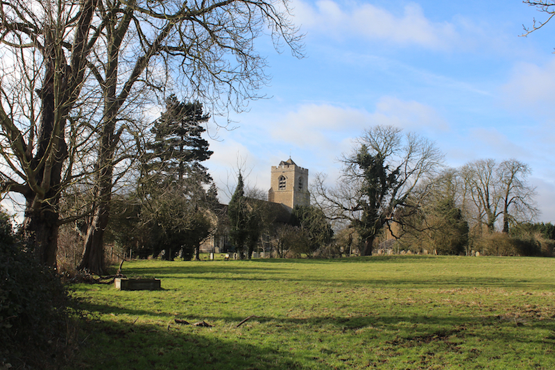 Fields, trees and church