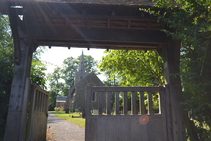 Wooden gates to village church
