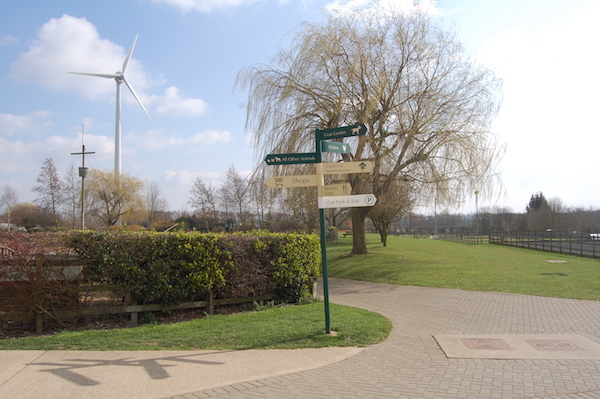 Directions in the car park at Wood Green, Godmanchester