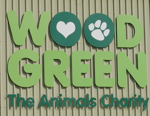 Sign for Wood Green The Animals Charity, Godmanchester