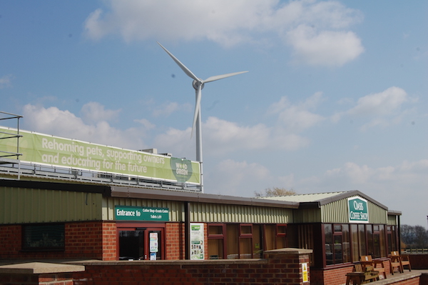 Wood Green animal shelter and rehoming centre with wind generator in Godmanchester