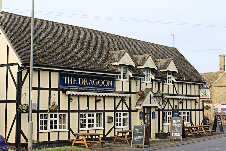 The Dragoon pub and table outside